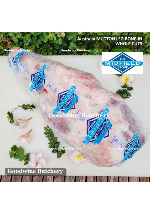 Mutton LEG BONE-IN kaki domba frozen Australia MIDFIELD whole cut 5-6 kg (price/kg)